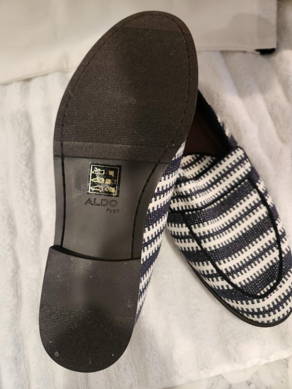 Aldo New Waterfront - Navy Woven - Mens New Stripped Shoe US 10